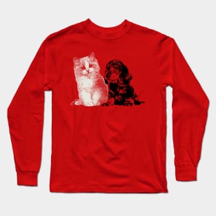 Dog and cat couple Long Sleeve T-Shirt